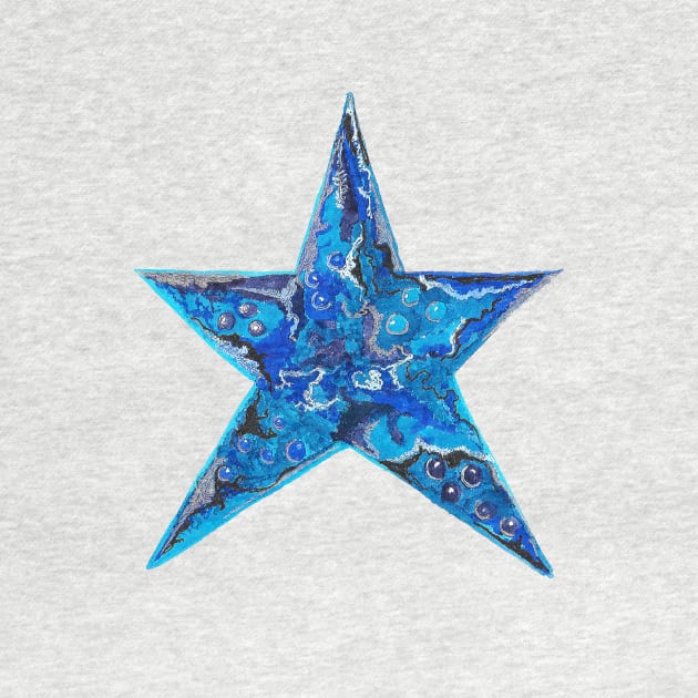 Blue and White Stars Pattern by Maddybennettart